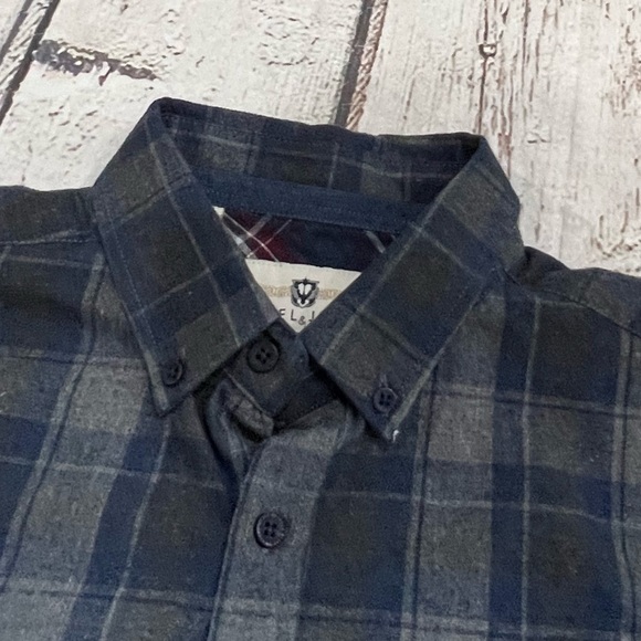 Steel & Jelly Plaid Gray Button Down Long Sleeve British Design Shirt - Picture 3 of 5